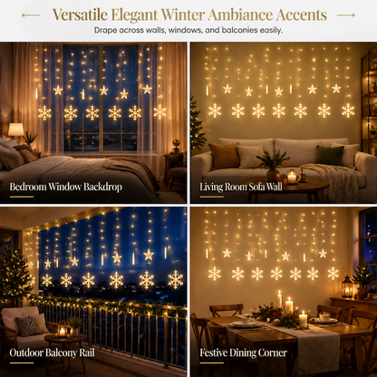 ❄️ 73% OFF! ✨ Careluxpro LED Snowflake Curtain Lights – Waterproof & festive décor ✨