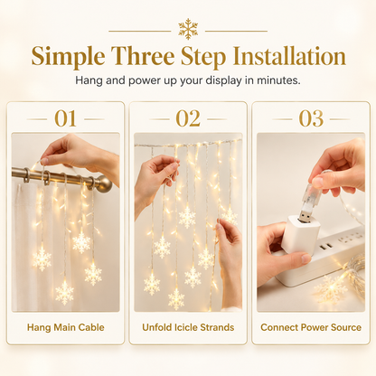 ❄️ 73% OFF! ✨ Careluxpro LED Snowflake Curtain Lights – Waterproof & festive décor ✨