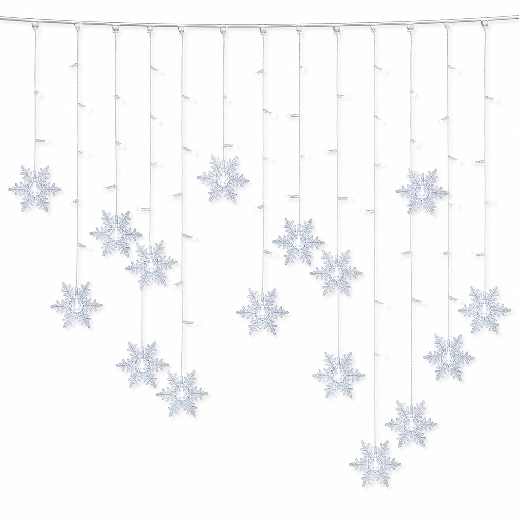 ❄️ 73% OFF! ✨ Careluxpro LED Snowflake Curtain Lights – Waterproof & festive décor ✨