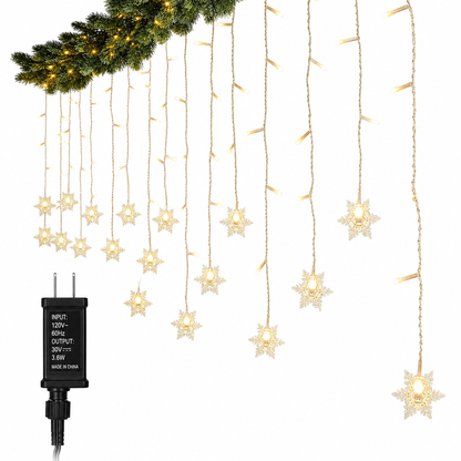 ❄️ 73% OFF! ✨ Careluxpro LED Snowflake Curtain Lights – Waterproof & festive décor ✨