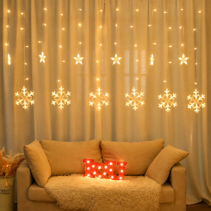 ❄️ 73% OFF! ✨ Careluxpro LED Snowflake Curtain Lights – Waterproof & festive décor ✨
