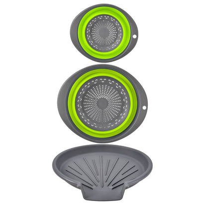 3-Piece Collapsible Colander Set with Draining Base