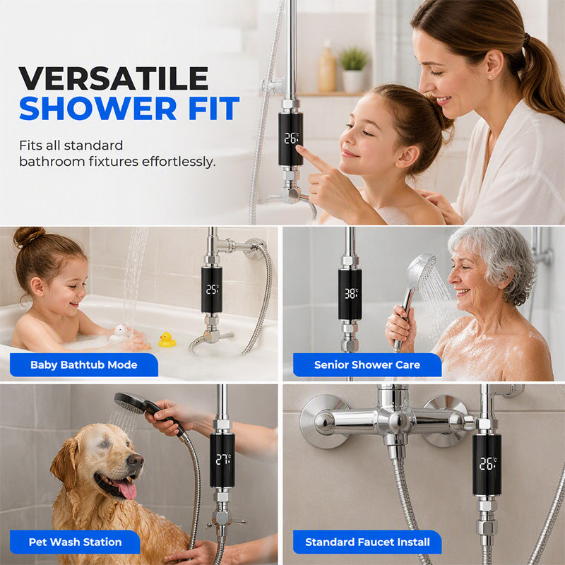 Universal LED Shower Temperature Monitor