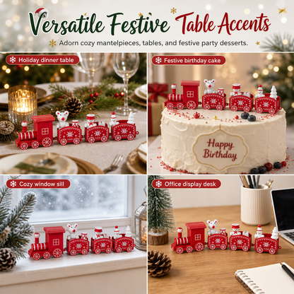 📢📢 49% OFF🎄Mini Christmas Train Ornament – Festive Tabletop Decor, Window Display & Cake Topper
