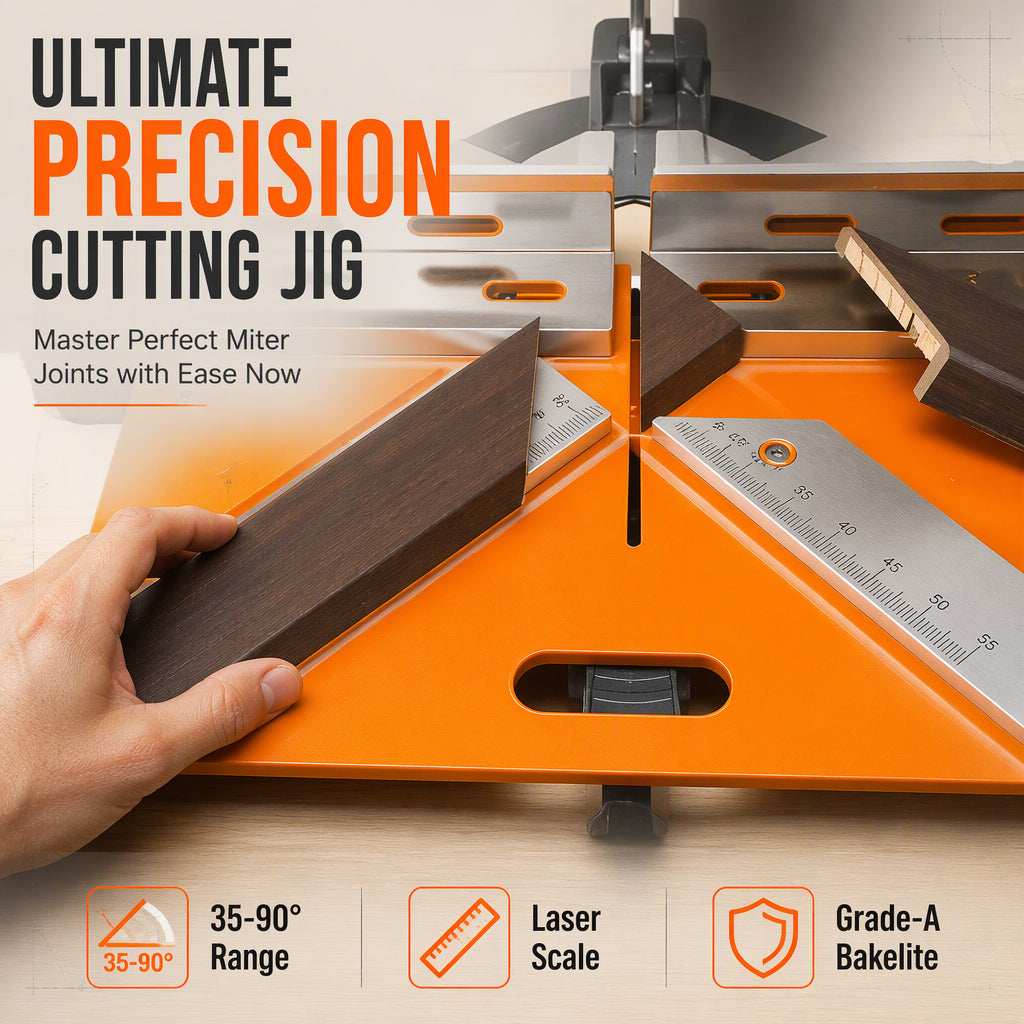 📢📢 50% OFF📐Precision Miter Cutting Guide – 45° & 90° Angles with Scale Markings for Door Frames and Wood Trim