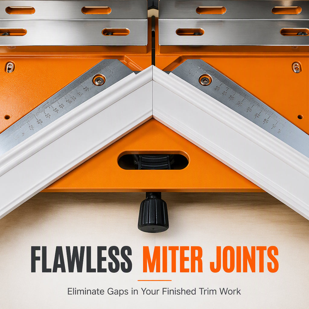 📢📢 50% OFF📐Precision Miter Cutting Guide – 45° & 90° Angles with Scale Markings for Door Frames and Wood Trim