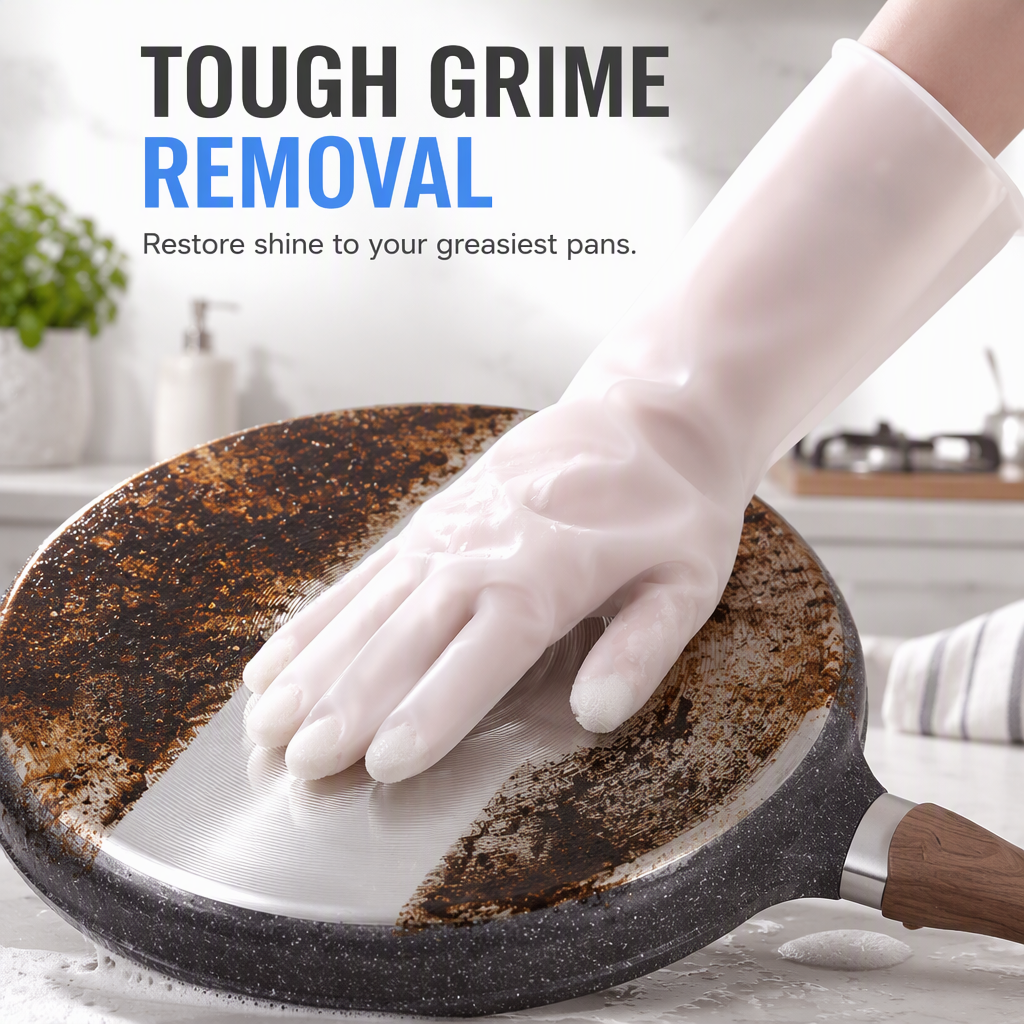 📢📢50% OFF !! ⏰Multifunctional Waterproof Kitchen Dishwashing and Household Cleaning Gloves🧼
