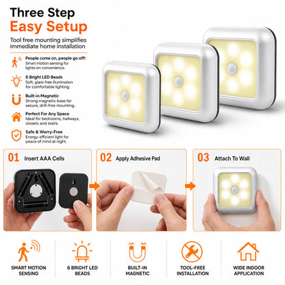 💡 Smart Motion Sensor Night Light – Hands-Free, Soft & Magnetic 🌙