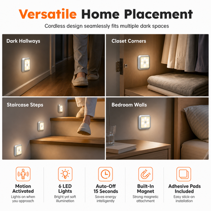 💡 Smart Motion Sensor Night Light – Hands-Free, Soft & Magnetic 🌙